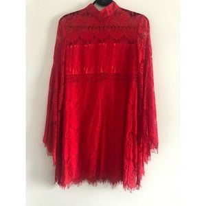 Mink Pink Medium red lace mini dress
